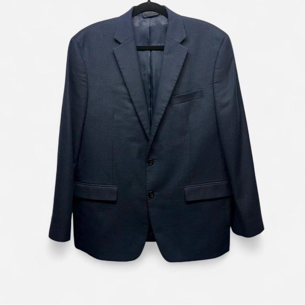 Lauren Ralph Lauren Navy Micro-Grid Blazer - 43R